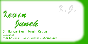 kevin junek business card